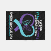 In Loving Memory Vlinder Papa Zelfmoord Preventie Fleece Deken (Voorkant (Horizontaal))