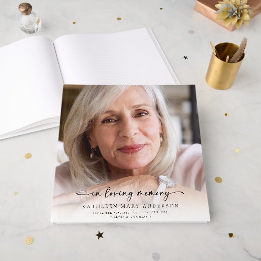 In Loving Memory Volledige foto begrafenis Gastenboek (Voorkant open)