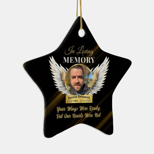 In Loving Memory waren je vleugels klaar foto Keramisch Ornament (Rechts)