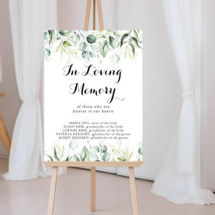 In Loving Memory Waterverf Eucalyptus Greenery Poster