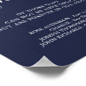 In Loving Memory Wedding Memorial Navy Blue Poster (Hoek)
