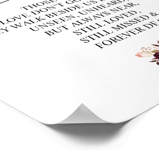 In loving memory Wedding Memorial Table Sign v22 Poster (Hoek)