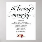 In loving memory Wedding Memorial Table Sign v22 Poster (Voorkant)