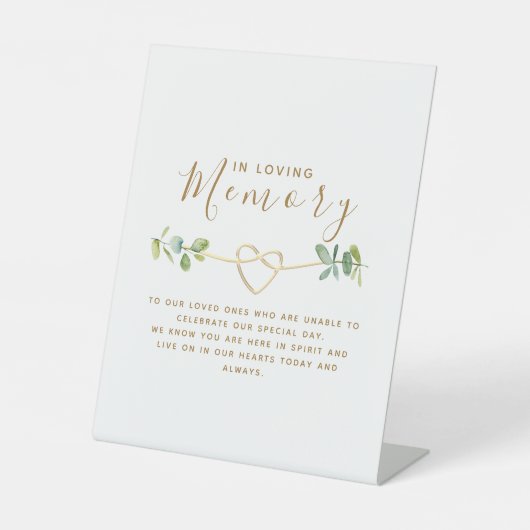 In Loving Memory Wedding Memorial voetstuk Reclamebord Met Voetstuk (Voorkant)