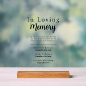 In Loving Memory Wedding Remembrance Acrylic Sign Acryl Bord (Neutraal)