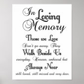In Loving Memory Wedding Sign Poster (Voorkant)
