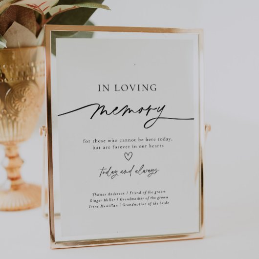 In Loving Memory Wedding Sign Poster