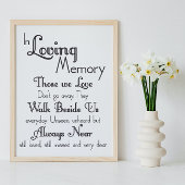 In Loving Memory Wedding Sign Poster