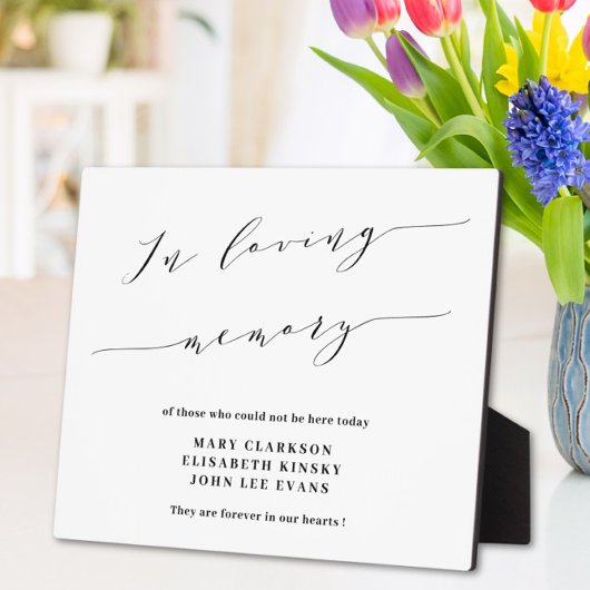 In loving memory wedding sign Tabletop Plaque Fotoplaat