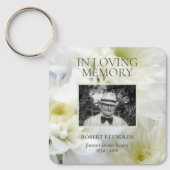 In Loving Memory White Flowers Foto Sleutelhanger (Voorkant)