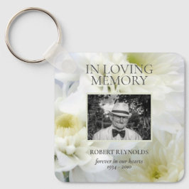In Loving Memory White Flowers Foto Sleutelhanger