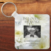 In Loving Memory White Flowers Foto Sleutelhanger (Voorkant)