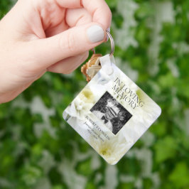 In Loving Memory White Flowers Foto Sleutelhanger