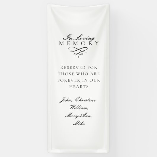 In Loving Memory! White Wedding Memorial Spandoek (Verticaal)