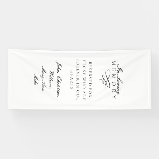 In Loving Memory! White Wedding Memorial Spandoek (Horizontaal)
