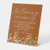 In Loving Memory Wildbloemen Memorial teken bruilo Reclamebord Met Voetstuk (Voorkant)