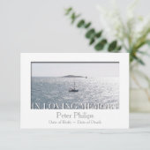 In Loving Memory Wit Lijst Custom Celebration Kaart (Staand voorkant)