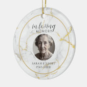 In Loving Memory with Photo | marble gold Keramisch Ornament (Links)