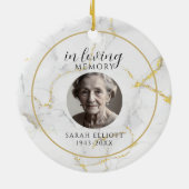 In Loving Memory with Photo | marble gold Keramisch Ornament (Achterkant)