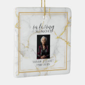 In Loving Memory  with Photo | marble gold Keramisch Ornament (Rechts)