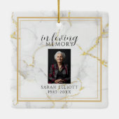 In Loving Memory  with Photo | marble gold Keramisch Ornament (Achterkant)