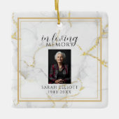 In Loving Memory  with Photo | marble gold Keramisch Ornament (Voorkant)