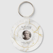 In Loving Memory with Photo | marble gold  Sleutelhanger (Voorkant)
