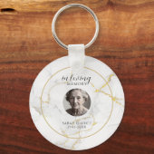 In Loving Memory with Photo | marble gold Sleutelhanger (Achterkant)