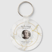 In Loving Memory with Photo | marble gold Sleutelhanger (Achterkant)