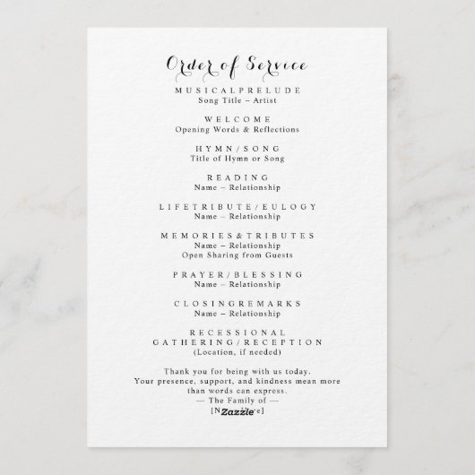 In Loving Memory with Photo | Personal Kaart (Achterkant)