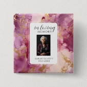 In Loving Memory with Photo | Personal Vierkante Button 5,1 Cm (Voorkant)