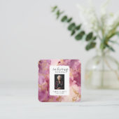 In Loving Memory with Photo | Personal Vierkante Visitekaartje (Staand voorkant)