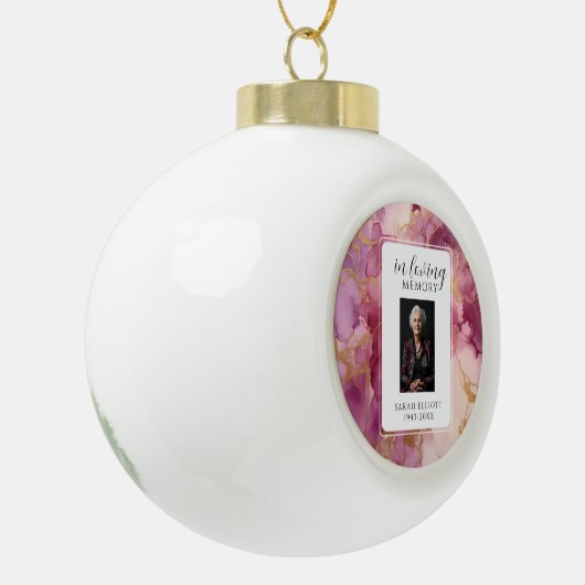 In Loving Memory  with Photo | Personali Keramische Bal Ornament (Links)
