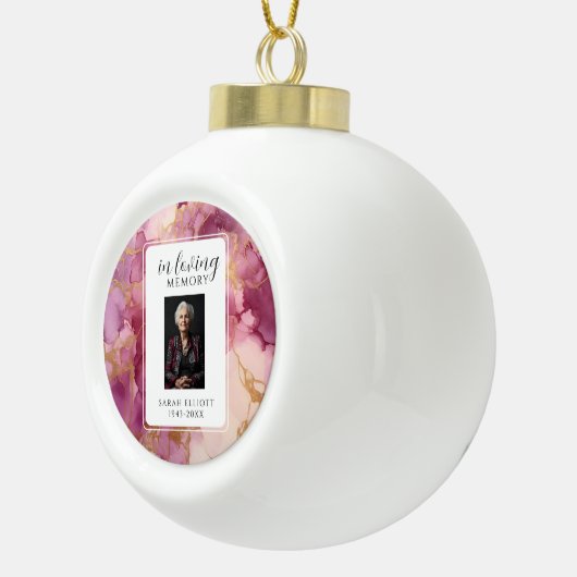 In Loving Memory  with Photo | Personali Keramische Bal Ornament (Rechts)