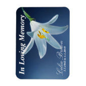 In Loving Memory Witte Lily | Begrafenis, gedenkte Magneet (Verticaal)