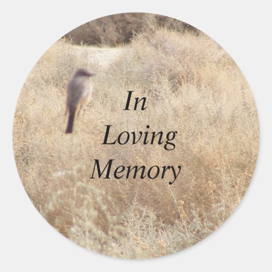 In Loving Memory Woestijnvogel Ronde Sticker (Voorkant)