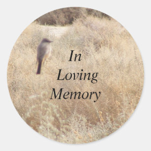 In Loving Memory Woestijnvogel Ronde Sticker