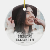 In Loving Memory Wolken Memorial Moderne foto's Keramisch Ornament (Achterkant)