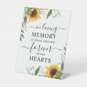 In Loving Memory Zonnebloem Bloemen Reclamebord Met Voetstuk (Voorkant)
