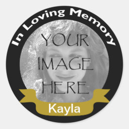 In Loving Memory Zwart Goud Foto Stickers
