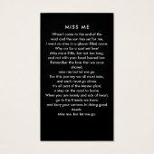 In Loving Memory Zwart & Wit Fotogebed Kaart (Achterkant)