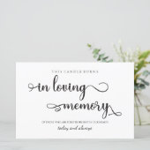 "In loving memory" Zwart-witbord (Staand voorkant)