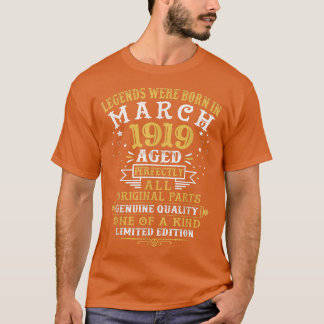In maart 1919 werden 103 jaar oud en 103 jaar oud t-shirt