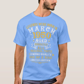 In maart 1950 werden 72 jaar oud 72e jaar t-shirt