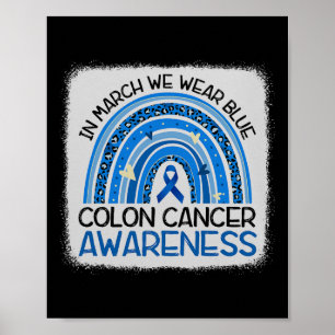 In maart Blue Ribbon Colon Cancer Awareness Maand Poster