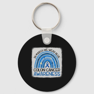 In maart Blue Ribbon Colon Cancer Awareness Maand Sleutelhanger