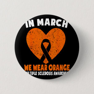 In maart draag oranje MS Multiple Sclerose Ronde Button 5,7 Cm
