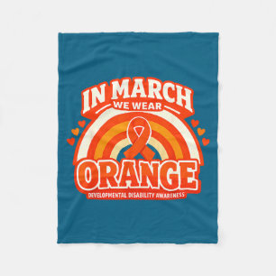 In maart draag oranje ontwikkelingsstoornis fleece deken