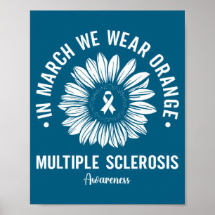 In maart draag oranje voor multiple sclerose bewus poster