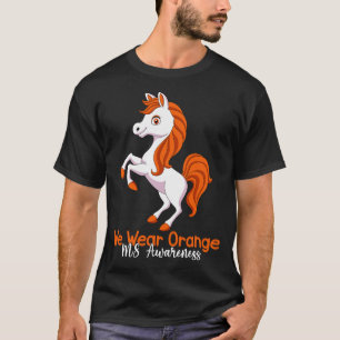 In maart Draag we de Oranje eenhoorn MS Multiple S T-shirt